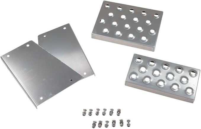 Mytee Products Aluminum Steps Replacement Part for 12" Wide Saddle Tool Box – 2 Pc Set, 12-Gauge Punched Plate Design, Bolt-On Installation, Anti-Slip Grip, Solid Welded Seams, Corrosion Resistant