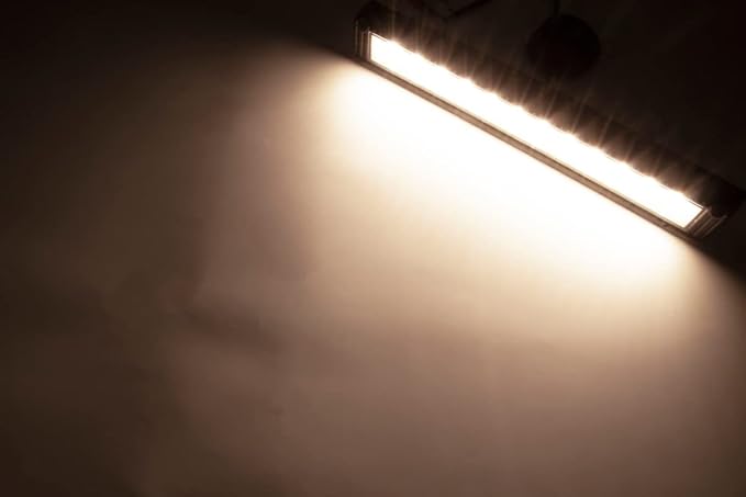 Raycharm 18" RV & Boat Exterior LED Awning Light Fixture, 40° Down Angle Flood Beam, 3000K Warm-White, 12V/24V DC, High Lumen Output Low Current Draw, Waterproof White Finish, 1-Pack