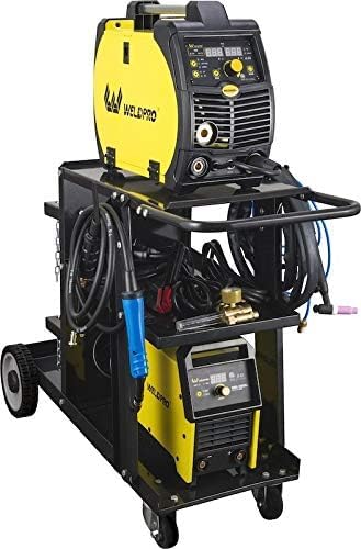 Weldpro Welding Cart for MIG Welder TIG Welder and Plasma Cutter, 3-Tier Heavy Duty welder Cart with 400Lbs Static Weight Capacity, 360° Rolling Welding Trolley with Swivel Wheels