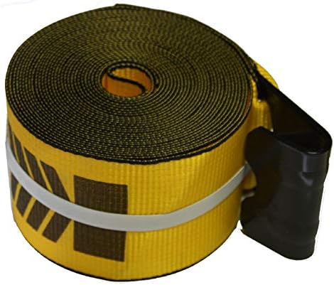 Mytee Products Kinedyne Winch Straps 4" x 30' Gold Heavy Duty Tie Down w/Flat Hooks WLL# 5400 lbs | 4 Inch Cargo Control for Flatbed Truck Utility Trailer (4 Pack)