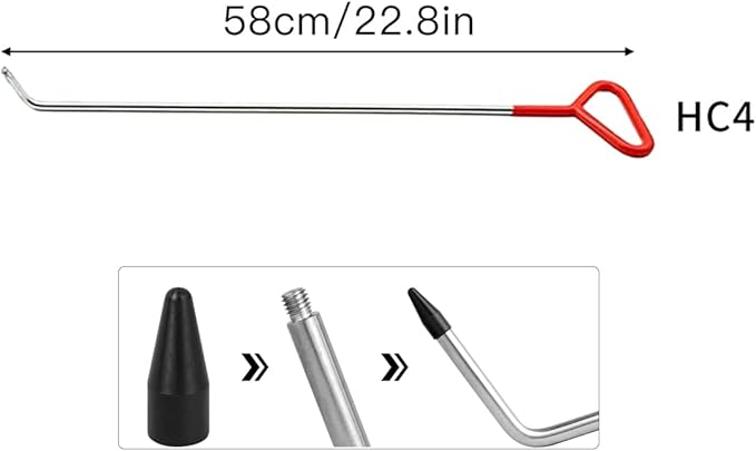 LadyRosian Paintless Dent Removal Rods Kit 18PCS with Rubber Replaceable Heads Tool for Car Body Hail Damage Dent Repair