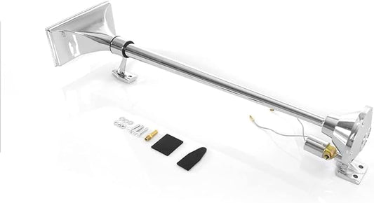 150DB Universal Truck Air Horn Kit,12V/24V 28.35 inch Loud Trumpet Horn for Car, Train, Boat - Heavy Duty