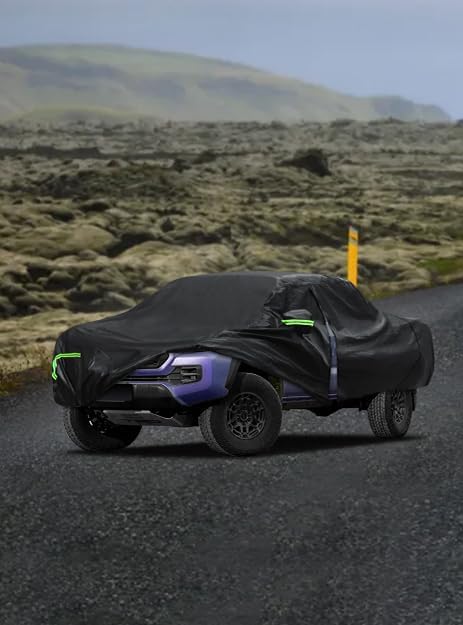 Car Cover Custom Fit for Toyota Tacoma 2005-2023,6 Layers Truck Cover Waterproof All Weather for Automobiles,Outdoor Full Exterior Cover,Rain, Sun, Wind Protection,Black