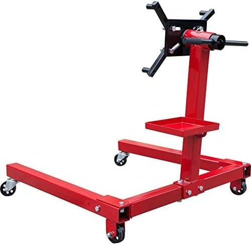 Big RED Steel Rotating Engine Stand with 360 Degree Adjustable Mounting Head and Extra Tool Storage Tray: 5/8 Ton (1,250 lb) Capacity, Red