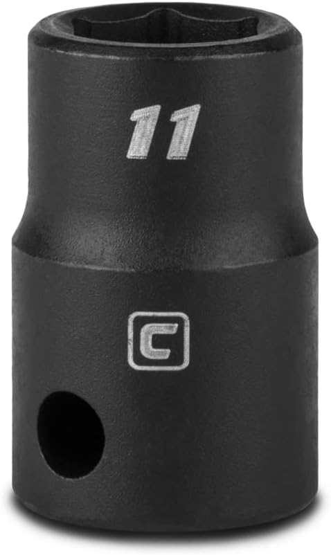 Capri Tools 11 mm Shallow Impact Socket, 3/8-Inch Drive, 6-Point, Metric