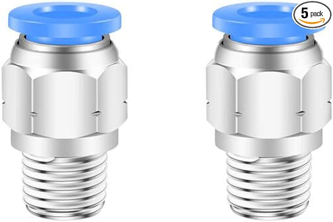 10mm Push to Connect Fittings Air Fittings,CEKER 10mm x 3/8" NPT Male Thread Air Lines Quick Connect Fittings Pneumatic Fitting 10mm Tubing Fitting Push in Connector Air Hose Fittings 5Packs