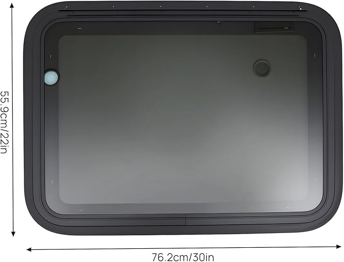 RV Exit Window - 30” W x 22” H Camper Window Ultra Thick Tempered Glass Emergency Window with Trim Kit - 90°Opening, Weather-Resistant for RVs, Trailers, Pickup Trucks