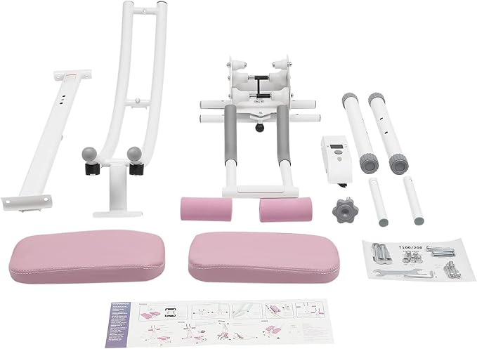 Abdominal Crunch Coaster, Height Adjustable Ab Trainer Abdominal Whole with LCD Monitor & Six Silent Rollers, Body Workout Machine for Home, Companies, Gyms