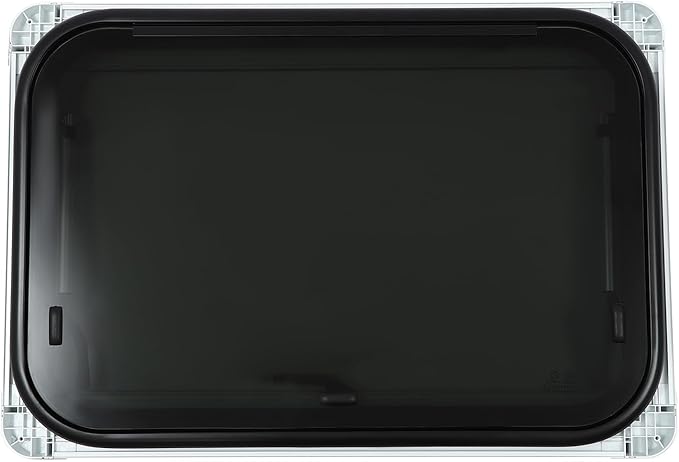RV Push Out Window, 75x50cm/ 29.5x19.69In Tempered Glass U-V Resistant RV Exit Window W/Window Screen & Support Rod, RV Window Replacement for Campers, Caravan, Trailer