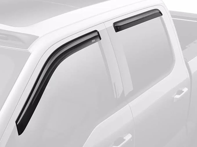 Auto Ventshade [AVS] Outside Mount Rain Guards For 2007-2013 Chevrolet Silverado, GMC Sierra 1500, CREW CAB; 07-14 Silverado/Sierra 2500HD-3500HD, CREW CAB | Window Vent Visors, 4 pcs. - Smoke | 94515