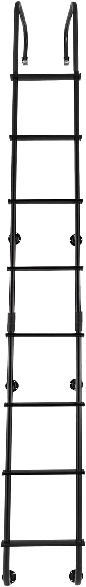 RecPro RV 92" Universal Exterior Rear Ladder | 250 lb Max Weight | Lightweight Aluminum | Made in The USA (Black)