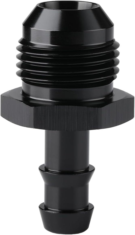 10AN Male Flare to 3/8 Hose Barb Straight Fitting Adapter Aluminum Black