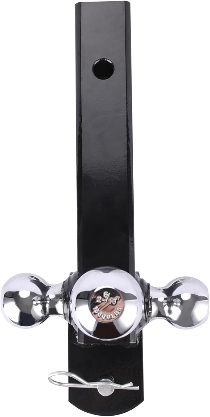 Multi-Function Hitch Ball Mount with Clevis and Pintle Hook Combo - 3 Ball Sizes for 2" Hitches, Up to 10K Towing Capacity