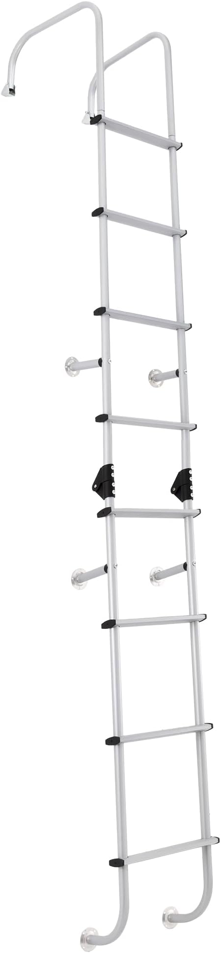 RecPro RV 92" Universal Exterior Rear Ladder | 250 lb Max Weight | Lightweight Aluminum | Made in The USA (Silver)