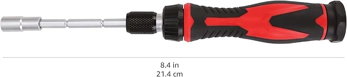 Amazon Basics Magnetic Ratcheting Wrench and Electronics Precision Screwdriver Set, 73 count (Pack of 1), Black/Red/Silver