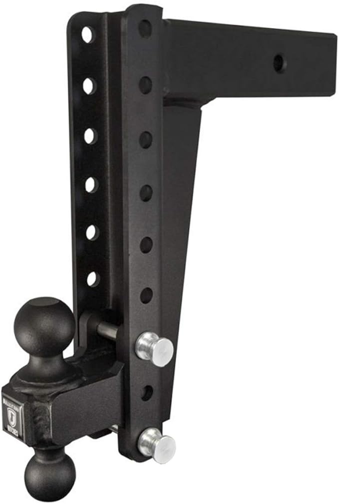 BulletProof Hitches - 3.0" Adjustable Heavy Duty Trailer Hitch (22,000 lb. Rating) - 12" Drop/Rise Trailer Hitch with 2" & 2-5/16" Dual Ball - Powder Coat, Solid Steel, Corrosion-Resistant
