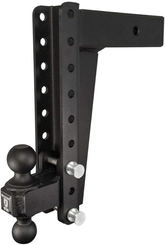 BulletProof Hitches - 3.0" Adjustable Heavy Duty Trailer Hitch (22,000 lb. Rating) - 12" Drop/Rise Trailer Hitch with 2" & 2-5/16" Dual Ball - Powder Coat, Solid Steel, Corrosion-Resistant