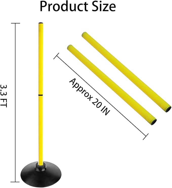 Soccer Agility Poles Set Detachable Sports Trainning Speed Pole Slalom Poles with Rubber Base Sport Traning Equipment