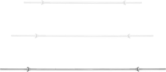Philosophy Gym 1" Standard Weightlifting Barbell - Threaded Straight Bar with Star Collars