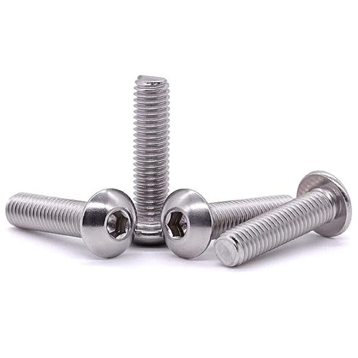 1/4-20 x 1 Button Head Socket Cap Bolts Screws, 304 Stainless Steel 18-8, Allen Hex Drive, Bright Finish, Fully Machine Thread, Pack of 30