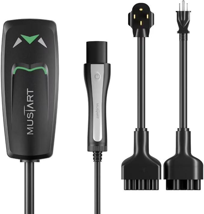 Level 1 and Level 2 Portable Tesla Charger (15&40 Amp, 100-240V, 25ft Cable) NEMA 5-15&NEMA 14-50 Tesla Electric Vehicle Charger