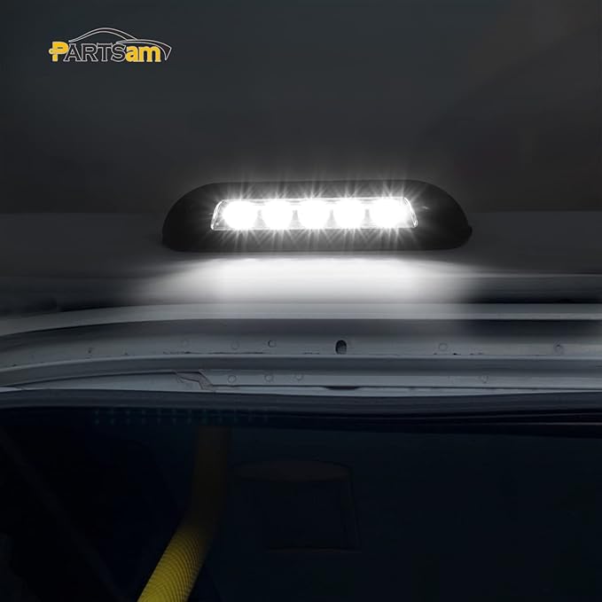 Partsam 2Pcs 8” RV Porch Lights 12V IP67 Waterproof Utility Strip Lights Bar Surface Mount for Motorhome Caravan Camper Boat Marine Black Housing