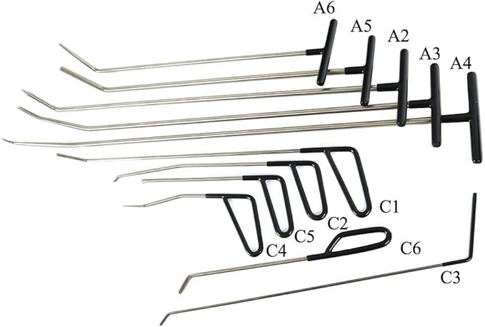 WHDZ Paintless Dent Repair Rods 11Pcs Auto Body Paintless Dent Repair Tools Kit for Door Dings Hail Repair and Dent Removal