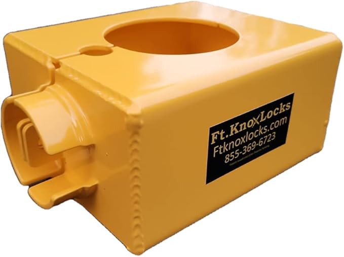 Ft. Knox Locks Round Tube Gooseneck Trailer Coupler Lock with Trimax Puck Lock, Heavy Duty Steel Hitch Locks, Fits Bulldog BX1, Bolt Cutter and Crowbar Proof, Made in USA