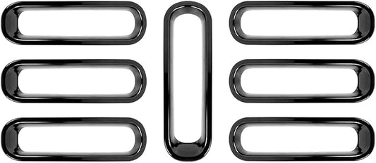 Hoolcar Grill Inserts Front Grille Mesh Cover Guard for Jeep Wrangler JK 2007-2017 Clip-on Grille Exterior Accessories, Black
