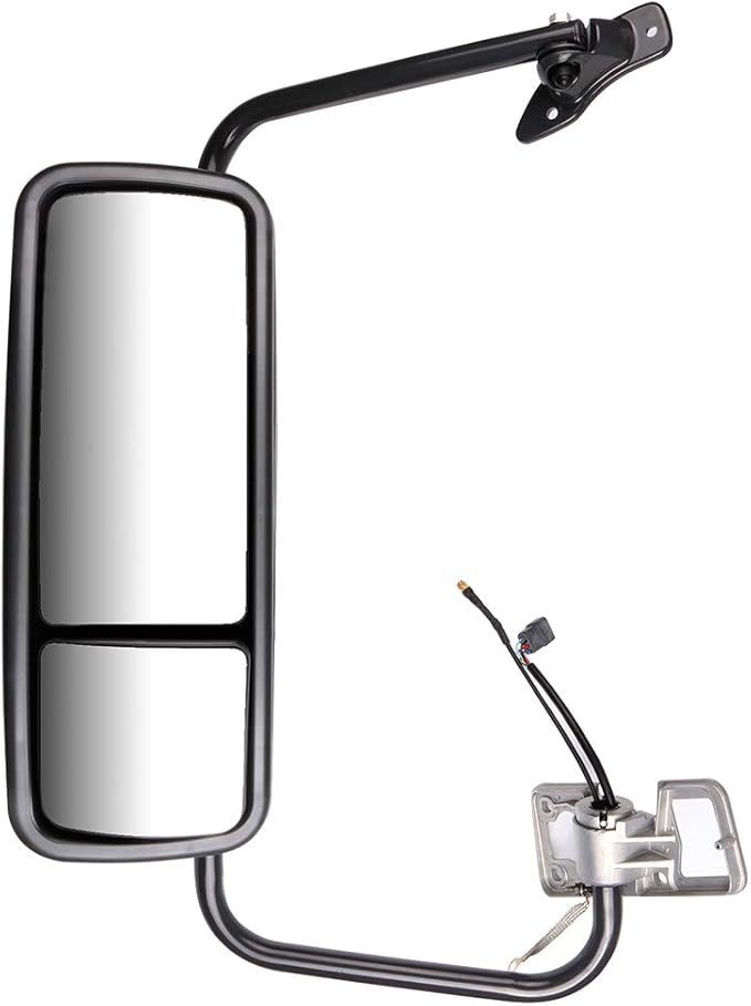 SCITOO Truck Hood Mirror Tow Mirror Grey Door Mounted Mirror fit for 2005-2017 For Freightliner Century Columbia with PC LH Tuck Car Mirror Power Heated