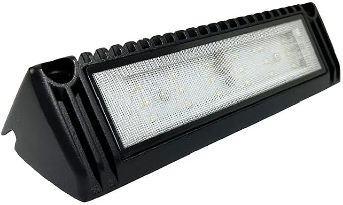 RV LED Porch Exterior Lights, 9 inch Down Angle Flood Beam Awning Utility Light, 3000K Warm-White 12V/24V DC 1800 Lumen, Black Finish Aluminum Housing, for RVs Trailers Campers, 1 Pack