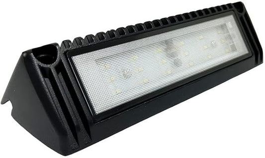 RV LED Porch Exterior Lights, 9 inch Down Angle Flood Beam Awning Utility Light, 3000K Warm-White 12V/24V DC 1800 Lumen, Black Finish Aluminum Housing, for RVs Trailers Campers, 1 Pack