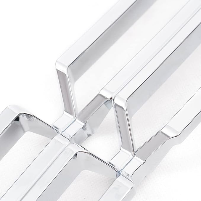 PIT66 2Pcs Grille Inserts Chrome Compatible with Chevy Silverado 1500 2016 2017 2018 Grill Guard Cover Snap On