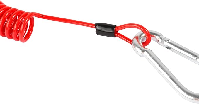 FizLig 4ft Breakaway Trailer Cable 4 Pack - Coiled Spring Wire, Emergency Brake Safety Cable for RV Camper 5th Wheel Trailer Towing Accessories