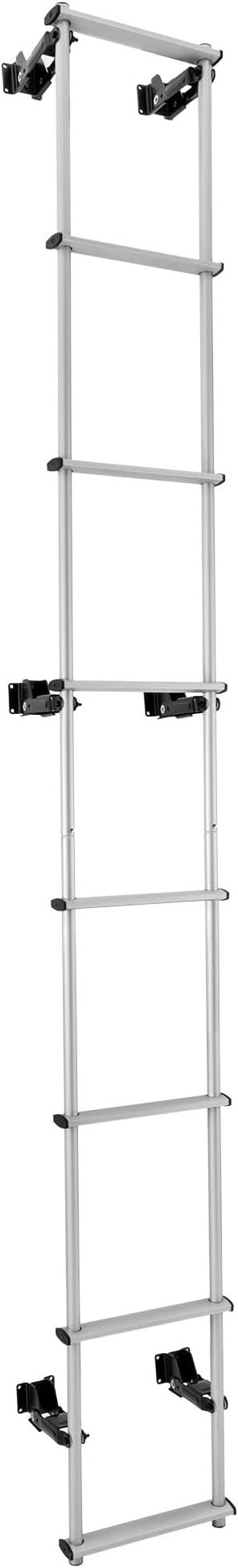 RecPro RV Toy Hauler Low Profile Universal 106.5" Collapsible Ladder with Hinges (Silver)
