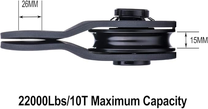 SINOKING Universal Fit Winch Snatch Block 22000lbs/10T Max Load Snatch Block Heavy Duty Rope Pulley Winch Accessories Blue Textured Coating (Blue)