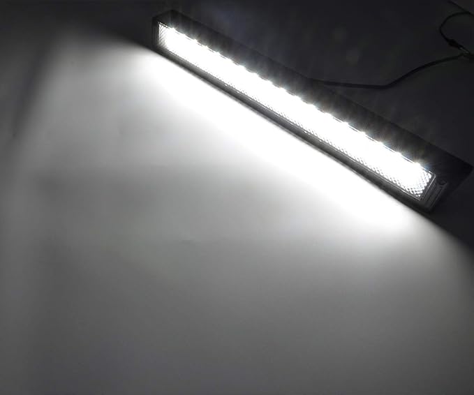 Raycharm 22.4" RV & Boat Exterior LED Porch Lighting Fixture, 40° Down Angle Flood Beam, 6000K Cool-White, 12V/24V DC, High Lumen Output Low Current Draw, Waterproof White Finish, 1-Pack