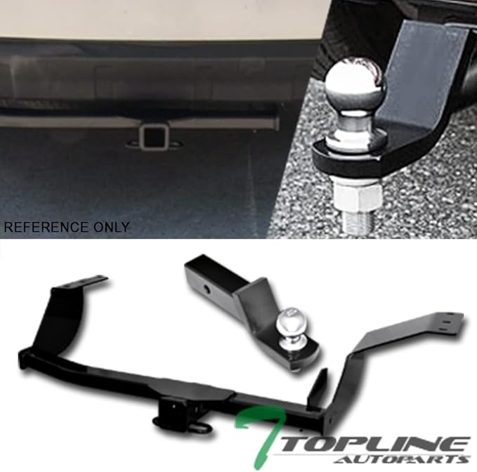 7422448366372 Compatible with 2007-2013 Mitsubishi Outlander Class 3 III Black 2" Receiver Trailer Hitch with 2 Inch Drop Loaded Ball Mount