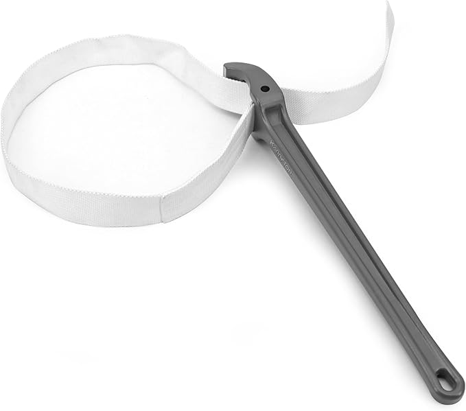 18 Inch Strap Wrench, Aluminum Handle w/ 48" Long Nylon Strap for 12” Max OD Capacity – Heavy-Duty Oil Filter Wrench for Round, Slippery, Odd-Shaped Objects