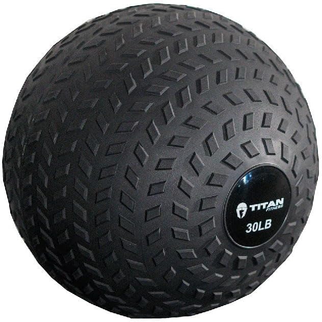 Titan Fitness Rubber Tread Slam Ball, Dead Bounce, Weight Workout - Throw, Catch, Slam, Twist