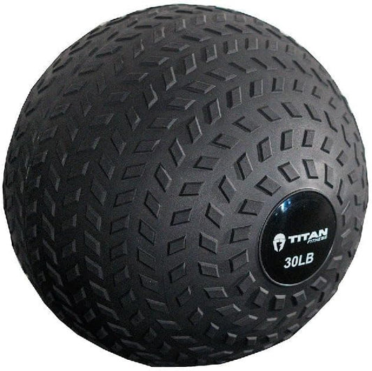 Titan Fitness Rubber Tread Slam Ball, Dead Bounce, Weight Workout - Throw, Catch, Slam, Twist