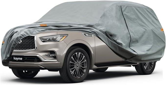 Kayme Heavy Duty SUV Car Cover Custom Fit Infiniti QX56 Waterproof All Weather for Automobiles, Full Exterior Covers Sun Rain UV Protection.（Deliver About 3-10 Days）