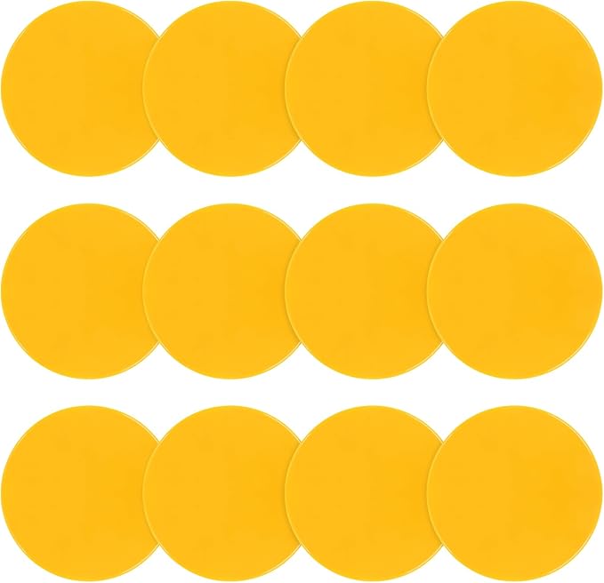 Poly Spots Spot Markers for Gym Floor 9 inch Flat Cones 12/24Pcs Non Slip Rubber Floor Dots for Kids Soccer Basketball Sports Speed Agility Training, Preschool Classroom Activities
