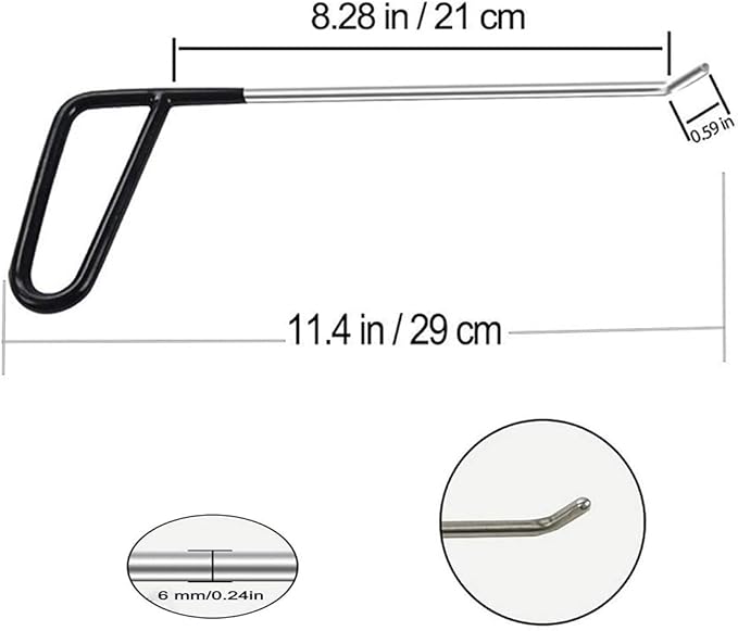 LadyRosian Paintless Dent Removal Rods Kit 18PCS with Rubber Replaceable Heads Tool for Car Body Hail Damage Dent Repair