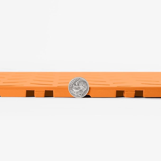 FlooringInc's Nitro 12"x12" Snap-Together Garage Flooring Tiles, Non-Slip Interlocking Plastic Floor Mat, Garage Organization & Storage, Diamond, Harley Orange, 12 Tiles, 12 Sq/Ft