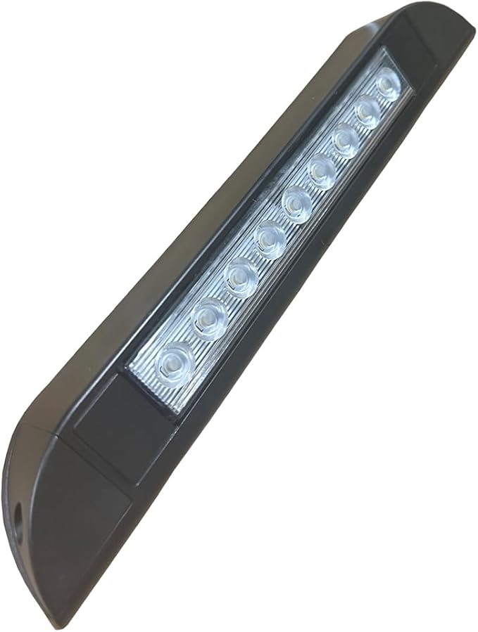 10 inch RV LED Awning Porch Light Fixture, 6000K Cool White High Lumen Output Low Current Draw 12V/24V DC, Down Angle Beam,Plastic Housing Black Finish, for Camper Truck Trailer, 2 Pack