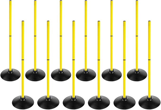 Soccer Agility Poles Set Detachable Sports Trainning Speed Pole Slalom Poles with Rubber Base Sport Traning Equipment