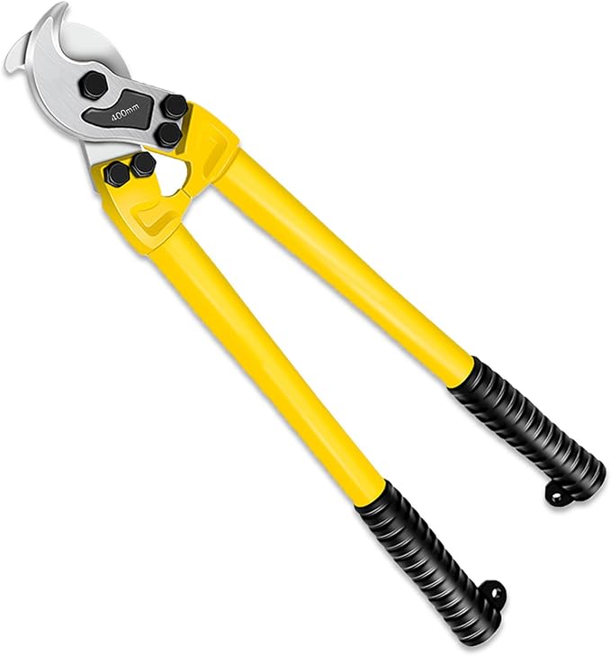 18 Inch Heavy Duty Cable Cutter with Long Handle, Harden Carbon Steel Cable Cutter for Aluminum Cable, Copper Wire and Communication Cables.