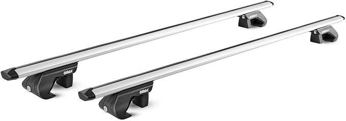 OMAC Roof Rack Cross Bars for Ford Edge 2007-2014 Lockable 198Lbs Aluminium Silver 2Pcs fits Cargo Carriers Canoe Kayak Bike Snowboard