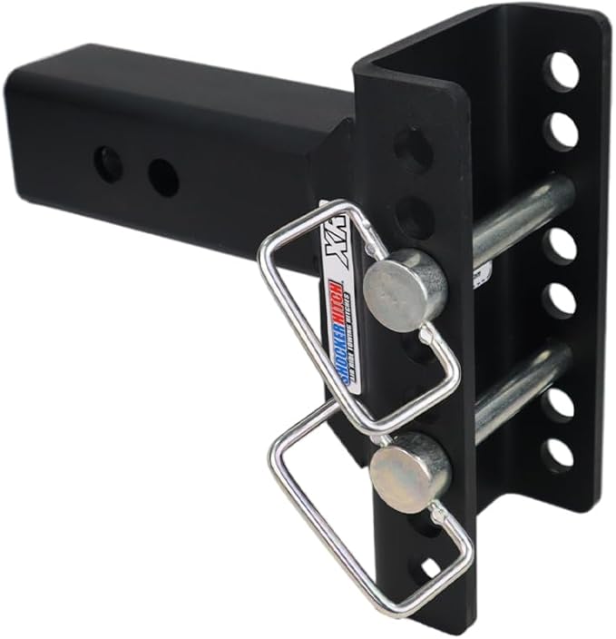 Shocker XR Adjustable Hitch w/Black Combo Ball & Sway Control Towing Kit, Fits 2-1/2" Hitch 8 Hole 2 Sway Arms Fits 2-1/2" Hitch 8 Hole Frame, Has 2 Sway Arms